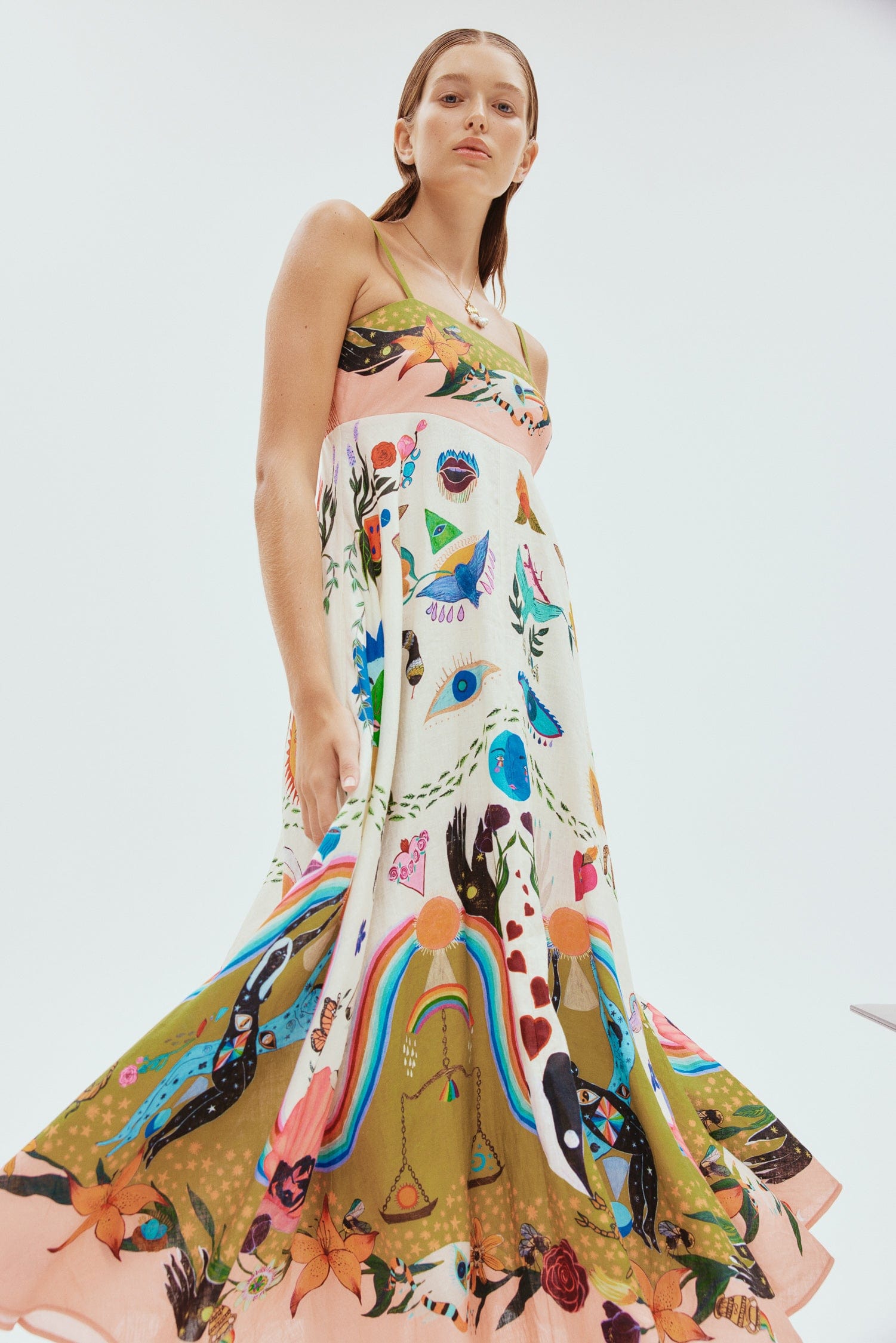 ALEMAIS CONTEMPORARY WARDROBE DRESS_MIDI EVERGREEN SUNDRESS