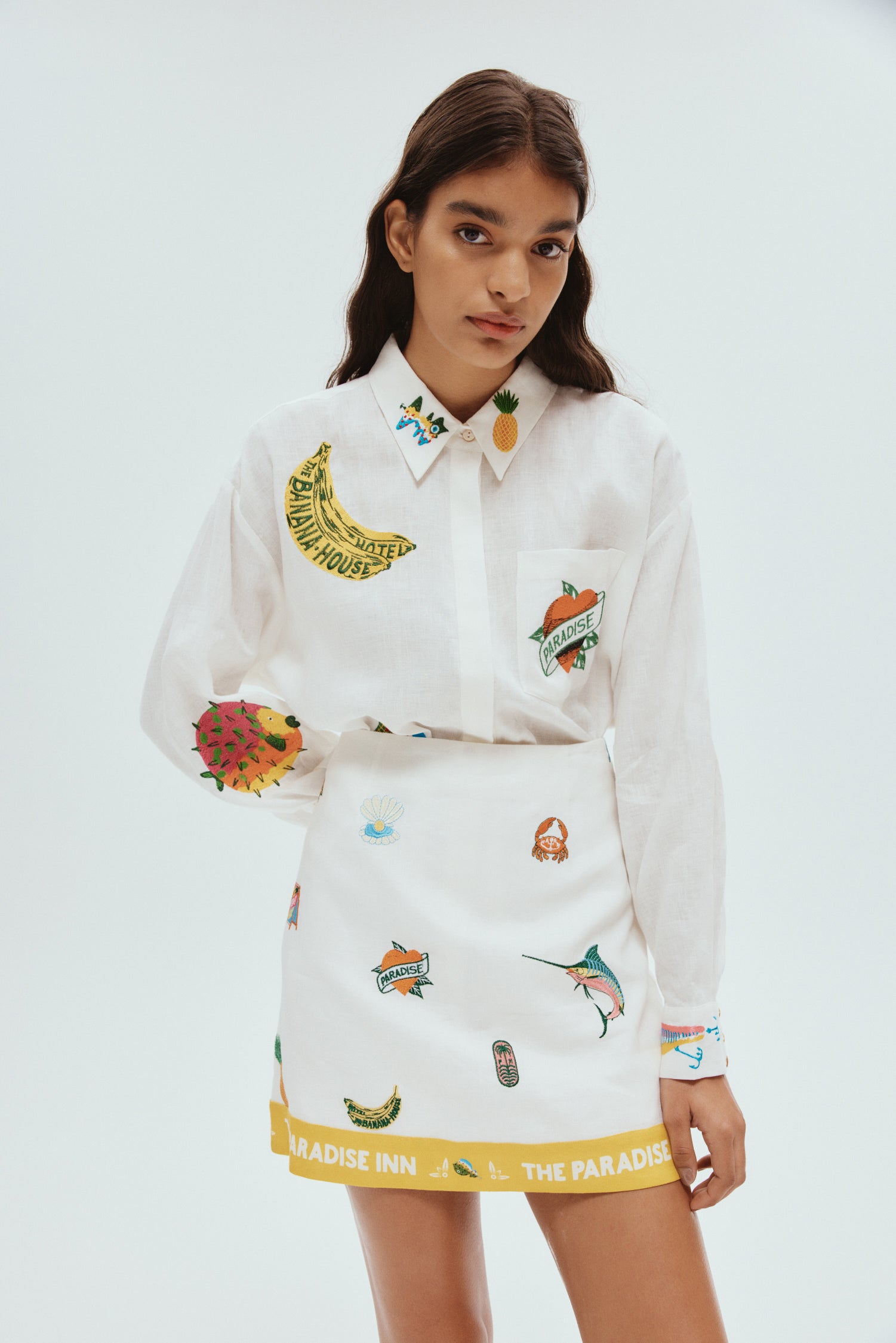 Embroidered shirt 2025 and skirt